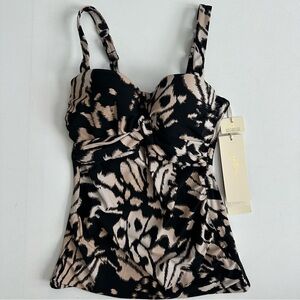 Gottex Women's Twist front Tankini Swim Top Size 32D